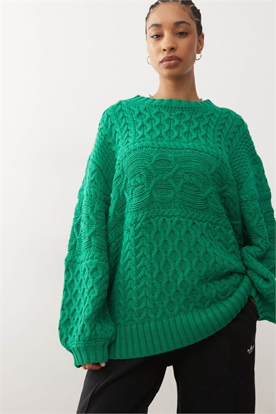 Свитер из толстой пряжи с косами, обработанный в стиле «ваш» артикул 151057768