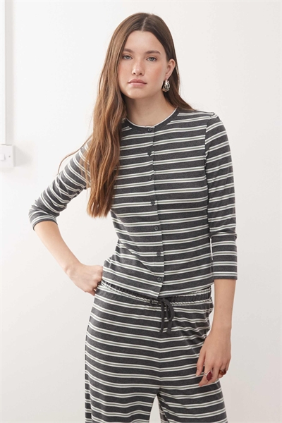 Кардиган на пуговицах с полосками co-ord артикул 147471359