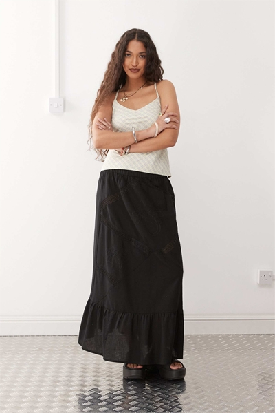 Макси-юбка с западной вышивкой артикул 140138358