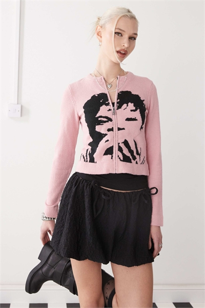 Юбка с текстурой «мини-пуф» и завязками артикул 143020032