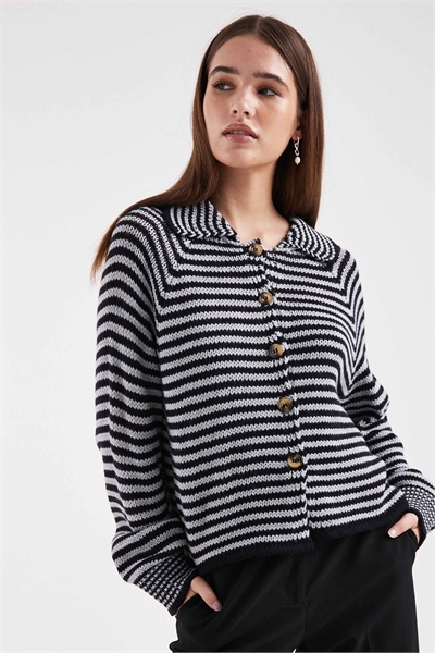 Вязаный кардиган с рагланными рукавами и полосками артикул 153575340