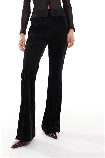 Брюки из бархата с расклешенными штанинами, сшитые на заказ артикул 147762428