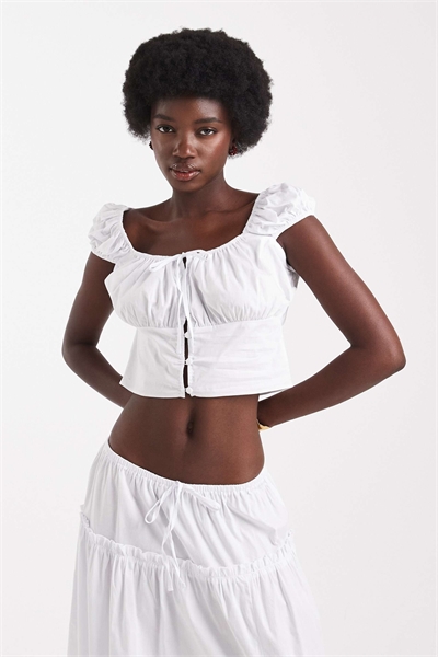 Топ из поплина в стиле «доярки» co-ord артикул 148412904