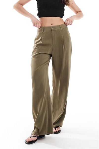 Брюки с широкими брючинами из смесовой ткани артикул 140141953