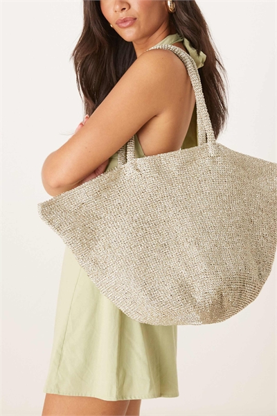 Сумка-тоут, связанная крючком, с металлическим блеском артикул 148603558