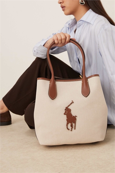 Мини-сумка из кожи и холста с логотипом, 100% кожа артикул 153249352