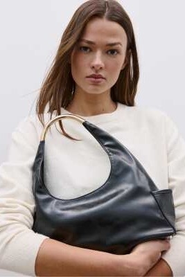 Мини-сумка через плечо с металлической ручкой артикул 155526773