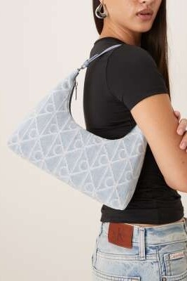 Сумка через плечо из джинсовой ткани с логотипом артикул 154172989