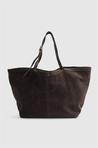 Сумка-шоппер из замши с пряжкой на ручке артикул 156044067