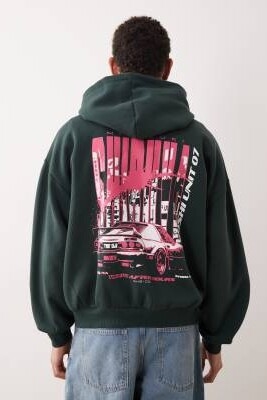 Худи экстремально большого размера с изображением автомобиля артикул 155842530