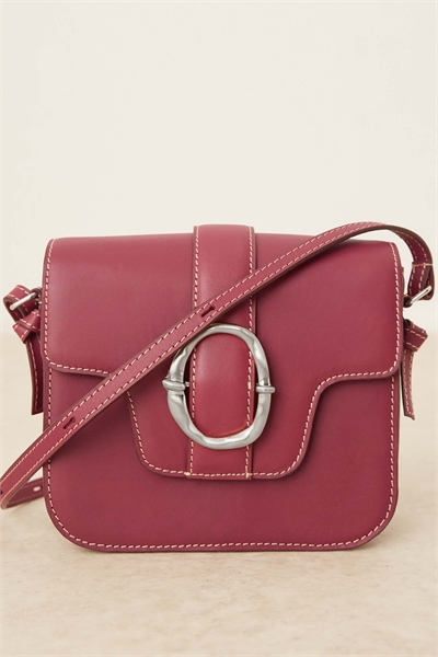 Кожаная сумка через плечо с пряжкой и рисунком в виде ирисов артикул 142888522