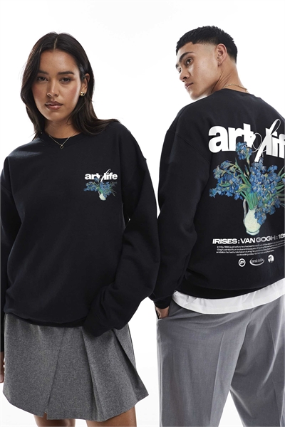 Свитшот с изображением ирисов Ван Гога артикул 154300782