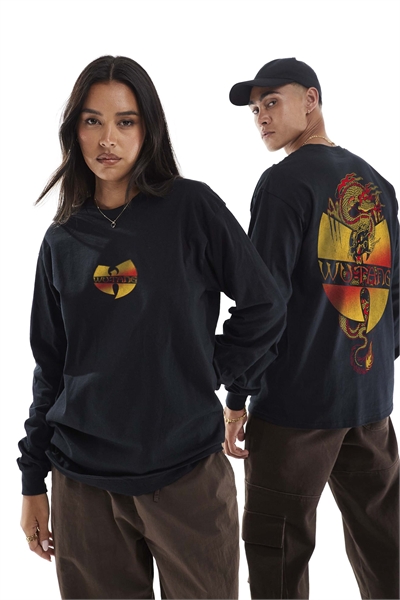 Футболка с длинным рукавом и изображением дракона от Wu-Tang Clan свободного кроя артикул 156286783