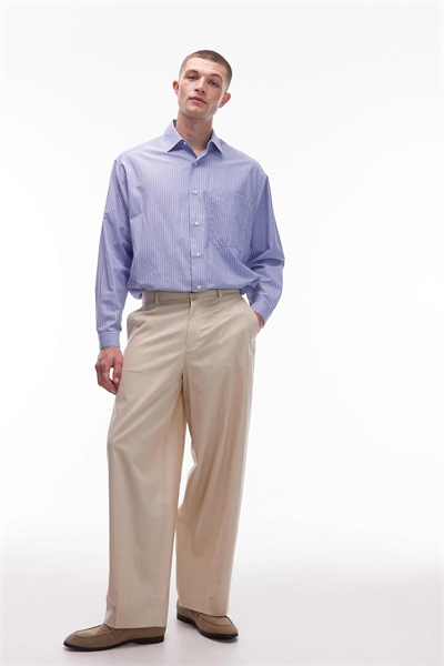 Брюки из смесовой ткани с широкими брючинами артикул 141103711