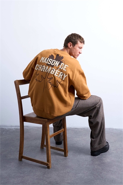 Свитшот свободного кроя с вышивкой Maison de Chambrey на спине артикул 149423392