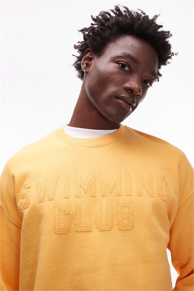 Свитшот свободного кроя с вышивкой «Клуб плавания» артикул 146857003