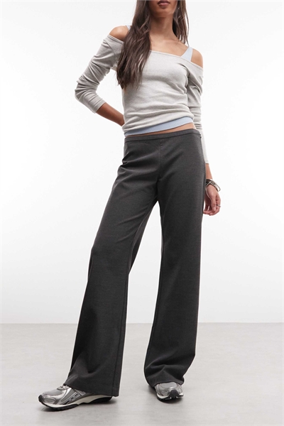 Брюки-клёш из костюмной ткани с боковой молнией артикул 154840042