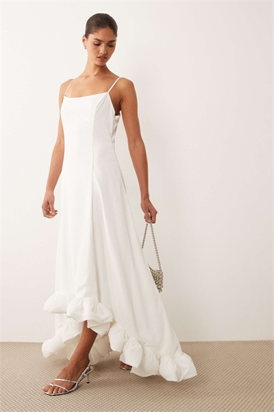 Макси-платье из тафты со складками артикул 153748928