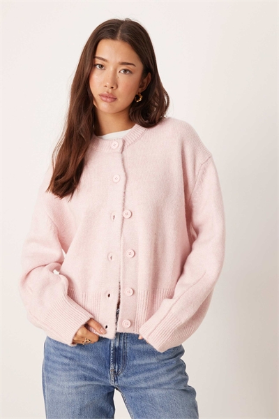 Кардиган прямого кроя с круглым вырезом и боковыми разрезами артикул 153911335