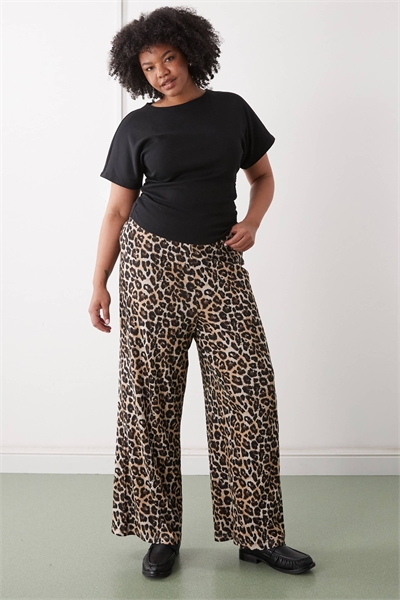 Брюки с широкими штанинами и ребристой отделкой артикул 152796574