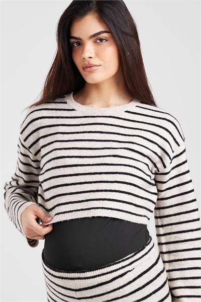 Вязаный укороченный свитер с длинными рукавами от Mamalicious Maternity co-ord артикул 151747768