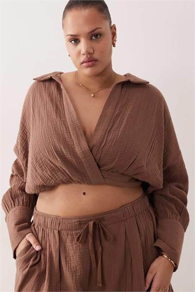 ASOS DESIGN Curve Callie — пляжное парео из марли с завязками спереди co-ord артикул 153254909