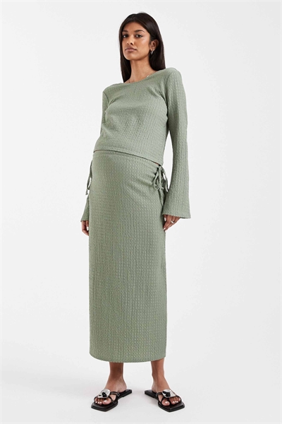 Юбка средней длины с завязкой на талии из фактурного джерси от Mamalicious Maternity co-ord артикул 155003903