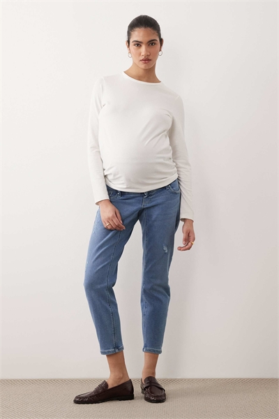 Джинсы «mom» с высокой талией артикул 152860626