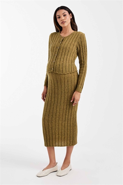Юбка средней длины из ребристого трикотажа от Mamalicious Maternity co-ord артикул 151747761