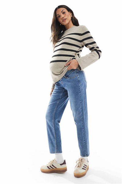 Джинсы Mamalicious Maternity с прямыми брючинами и мягкой резинкой над животом артикул 148194616