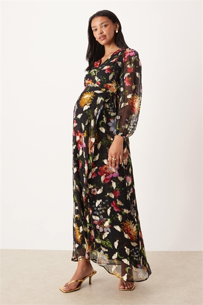 Макси-платье с запахом спереди артикул 149952401