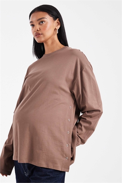 ASOS DESIGN: Футболка с длинным рукавом для беременных и кормящих мам артикул 149043770