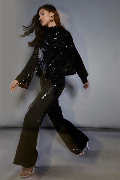 Брюки с пайетками артикул 154841936