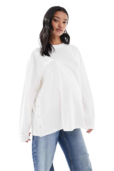 ASOS DESIGN: Футболка с длинным рукавом для беременных и кормящих мам артикул 149043415