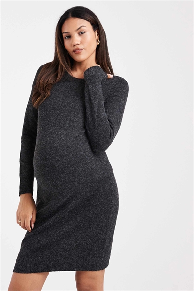 Мини-платье из мягкого трикотажа с круглым вырезом артикул 150559818