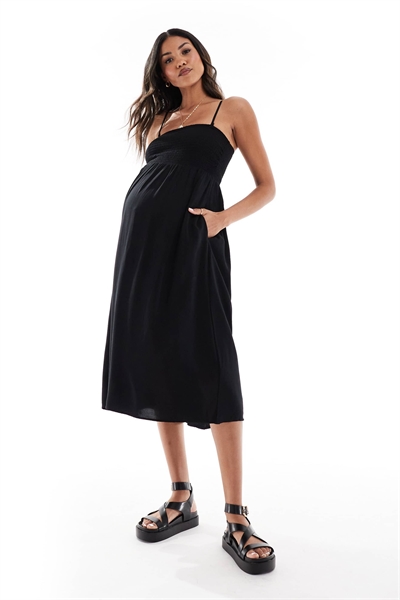 Простое платье-комбинация с рюшами до щиколотки артикул 144536561