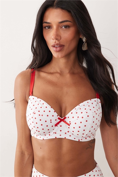 Бикини-топ на косточках с контрастными бретелями артикул 151865549