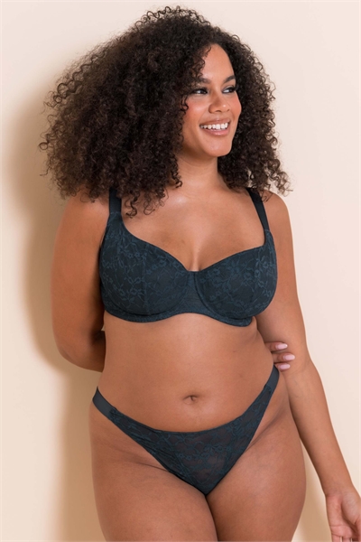 Бюстгальтер с кружевом, открытой спинкой и несколькими вариантами застегивания, для полной груди артикул 153669828