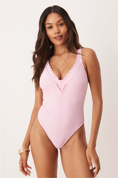 Купальник с двойной волнистой отделкой артикул 141008142