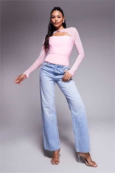 Топ-корсет Tilly с косточками и вырезами, для полной груди, из сетчатого материала, с завязками на спине артикул 143963503