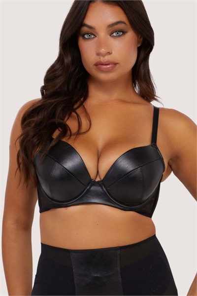 Бюстгальтер с глубоким вырезом и мягкой подкладкой из искусственной кожи Iris артикул 151832662