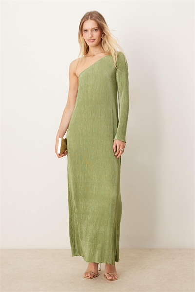 Макси-платье с одним плечом и длинными рукавами, с плиссировкой артикул 140563229