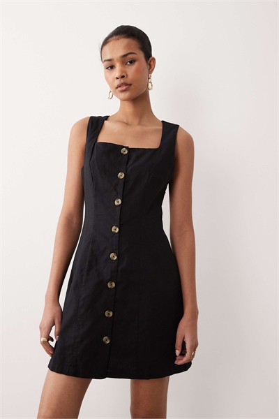 Мини-платье Rosie с квадратным вырезом и застежкой на пуговицах спереди артикул 153883320