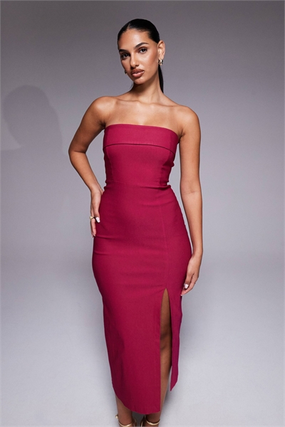 Платье-миди с отложным верхом артикул 153418252