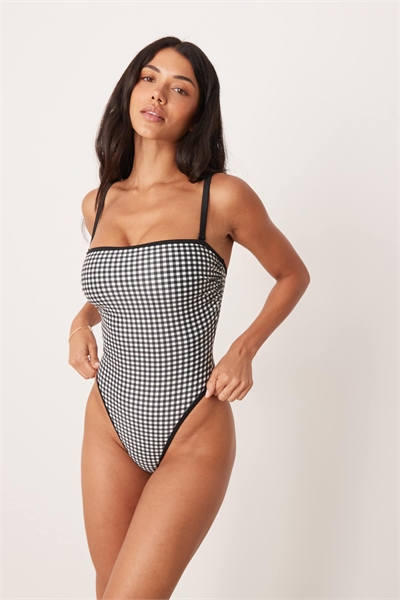 Купальник с клетчатым принтом артикул 150782823