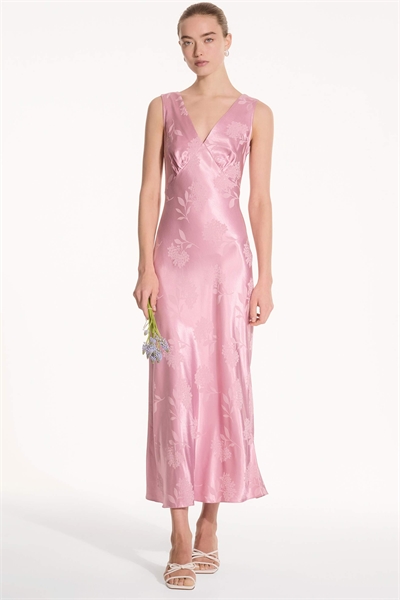 Платье-макси из вискозы с цветочным жаккардовым принтом, фасон «империя» артикул 153610716