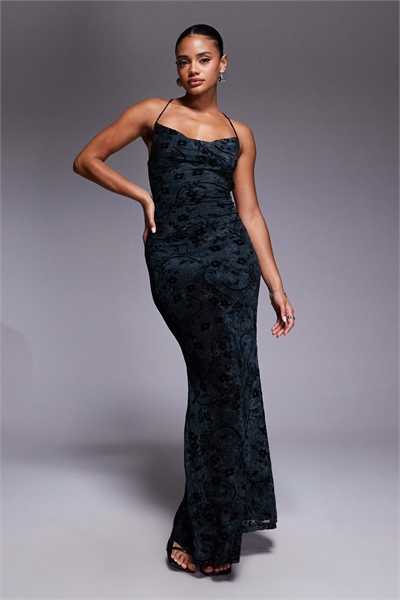 Макси-платье Giorgiana с сетчатой горловиной-хомутом артикул 149759699