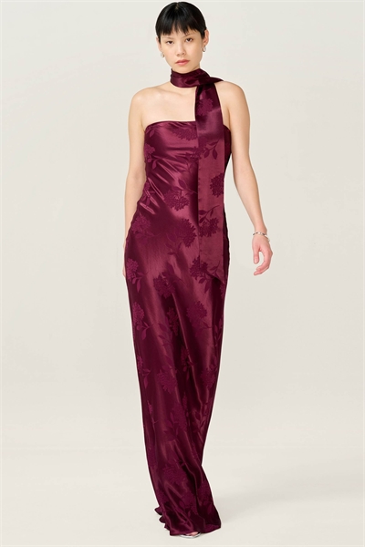 Платье Myla: облегающее макси-платье из вискозы с цветочным жаккардовым принтом артикул 153610470