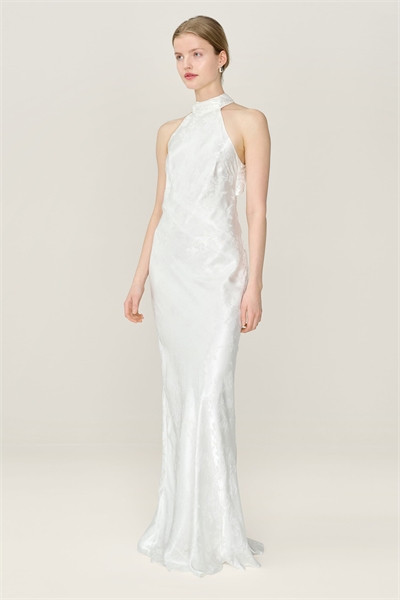 Платья Mayci: свадебное макси-платье с цветочным принтом и высоким воротником артикул 155951045