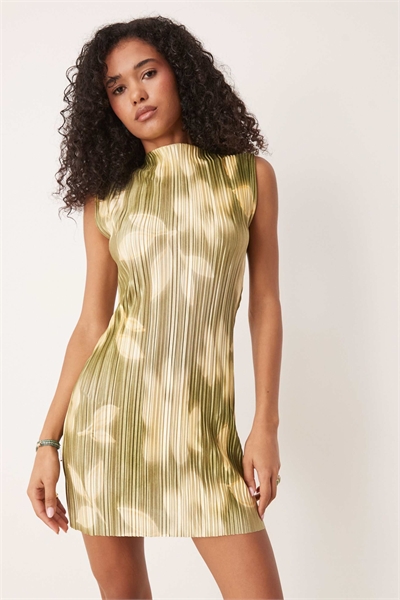 Мини-платье без рукавов с плиссировкой артикул 149541197